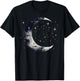Stars and Moon Night Sky Galaxy Aesthetic Graphic Lovers T-Shirt - T-Shirt | Black
