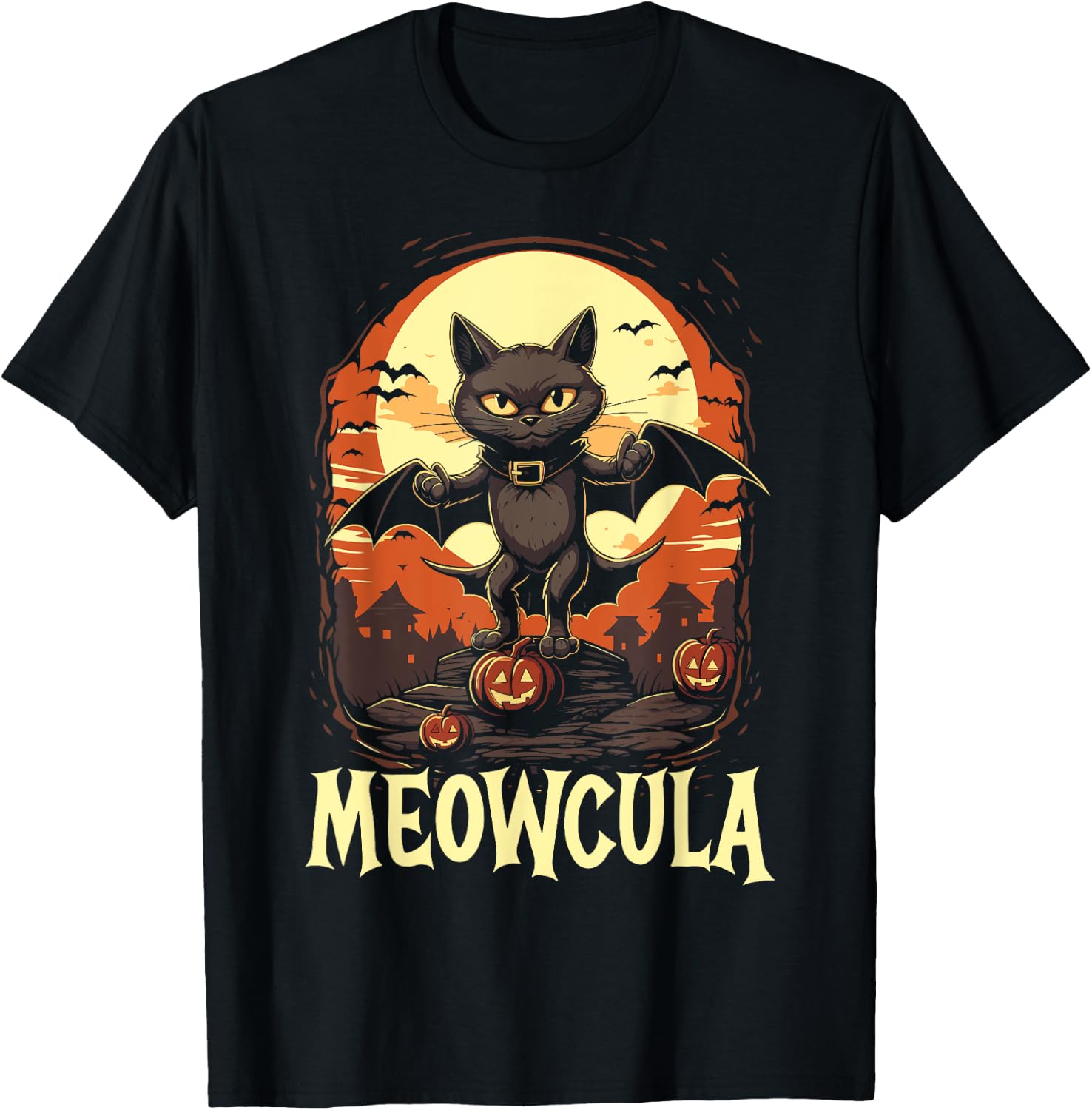 Dracula Halloween Scary Trick Or Treat Spooky Vampire T-Shirt - T-Shirt | Black