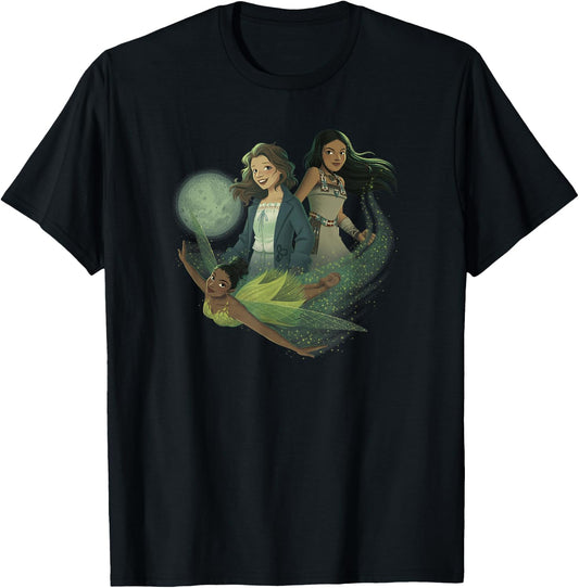 Disney Peter Pan & Wendy Tiger Lily & Tinker Bell Portrait T-Shirt - T-Shirt | Black