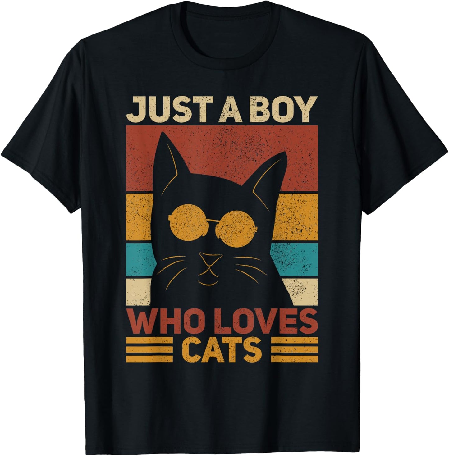 Just A Boy Themed Cat Lover T-Shirt - T-Shirt | Black
