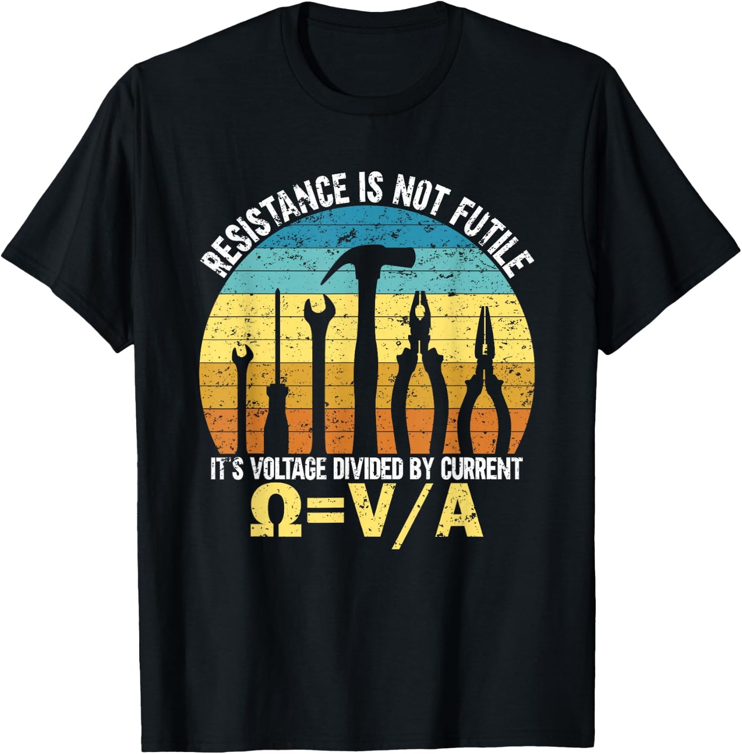 Resistance Is Not Futile Funny Electrician T-Shirt - T-Shirt | Black