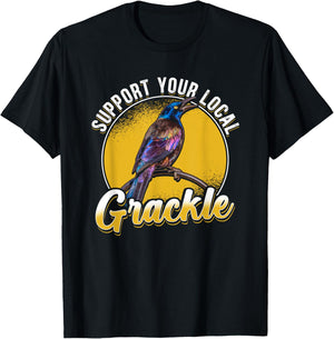 Quiscalus Grackle Bird Kawaii Bird Lover T-Shirt - T-Shirt | Black