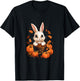 Bunny Rabbit Pumpkin Spice Latte Fall Autumn Halloween T-Shirt - T-Shirt | Black