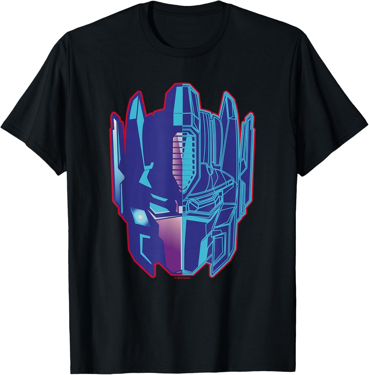 Transformers Optimus Prime Scheme Big Face Logo T-Shirt - T-Shirt | Black