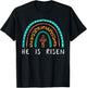 Easter Rainbow He Is Risen Religious Christian Girls Kids T-Shirt - T-Shirt | Black