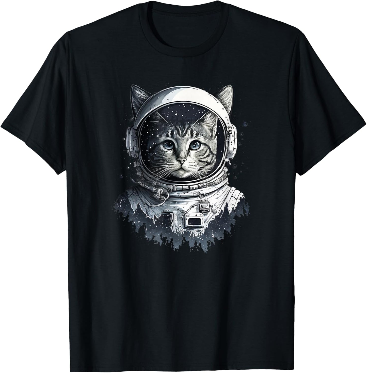 Space Astronaut Cat - Space Cat T-Shirt - T-Shirt | Black