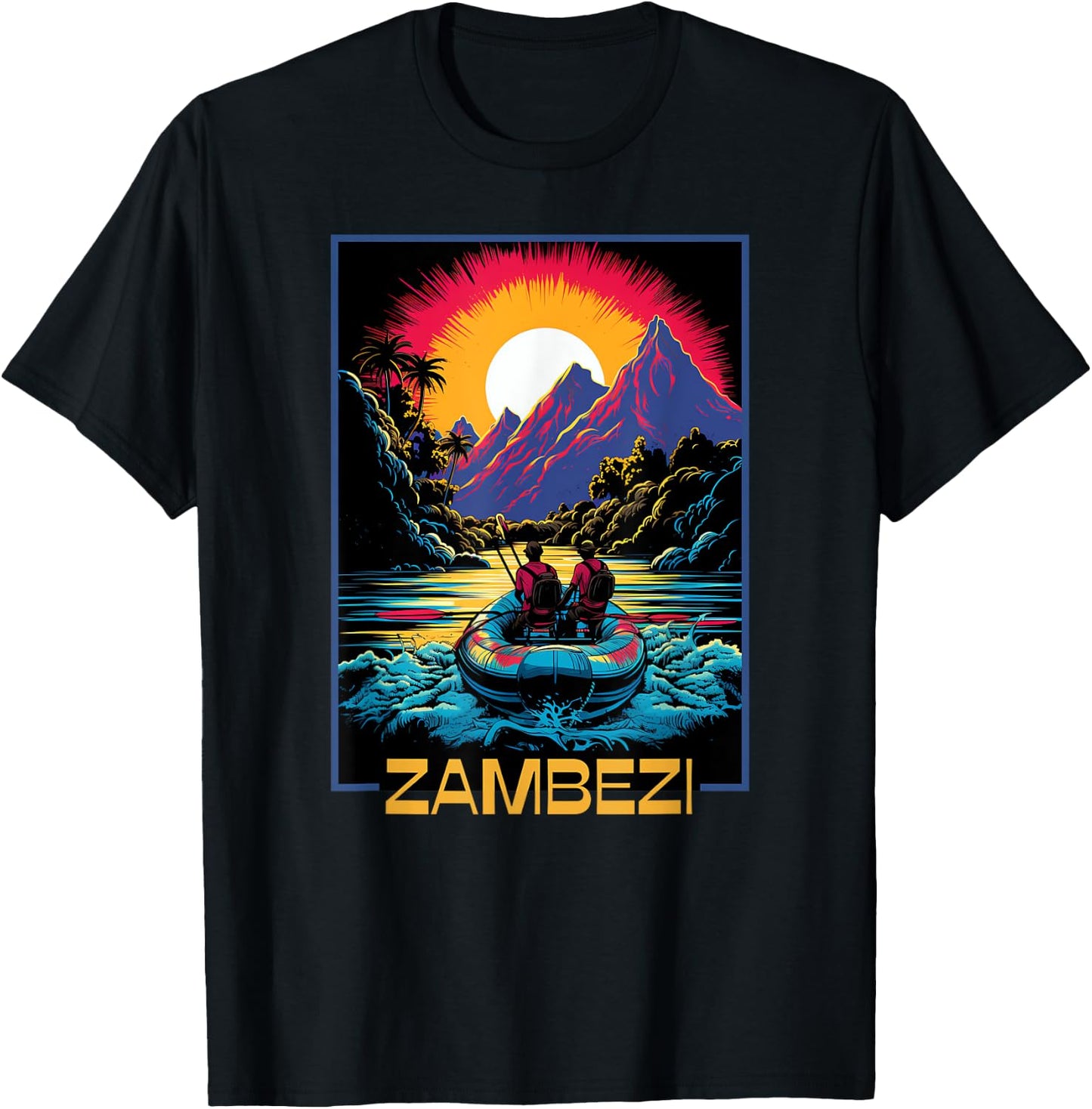 Zambezi River Rafting, Unleash Your Adventure Spirit and Fun T-Shirt - T-Shirt | Black