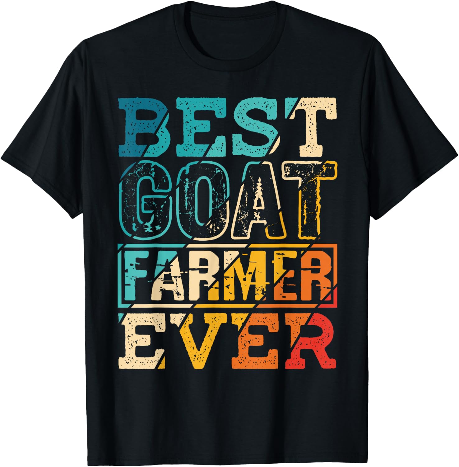 Best Goat Farmer Ever Farm Funny Gift Farmer Cheese Lover T-Shirt - T-Shirt | Black