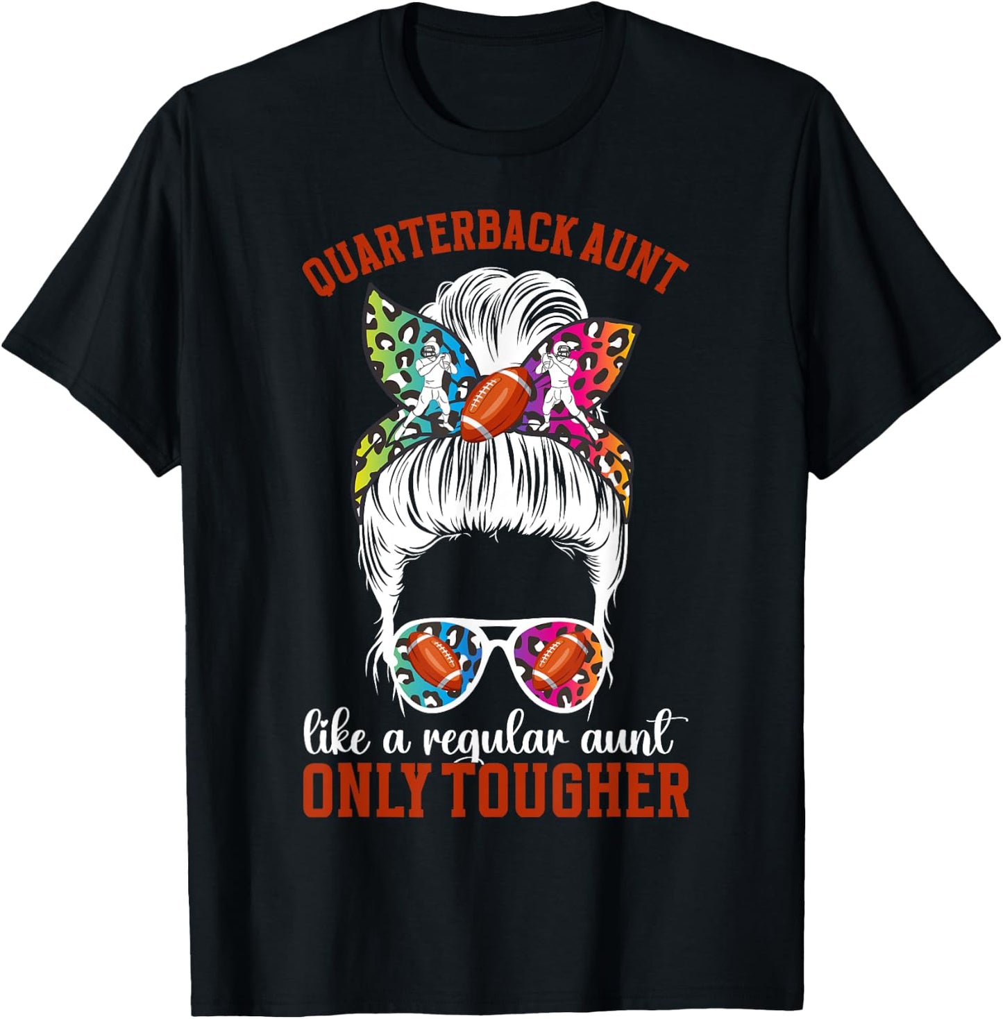 Tough Quarterback Aunt Of A Football Quarterback Auntie T-Shirt - T-Shirt | Black
