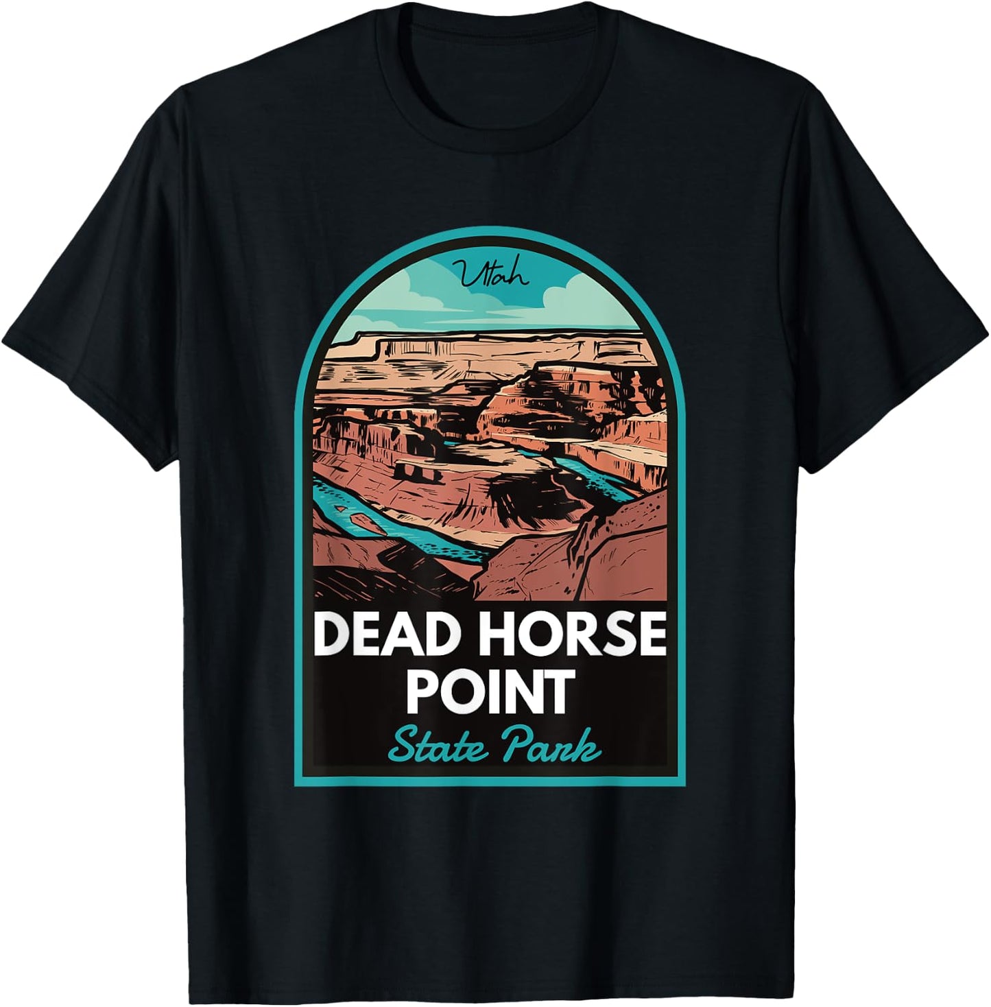 Dead Horse Point State Park Utah Badge T-Shirt - T-Shirt | Black