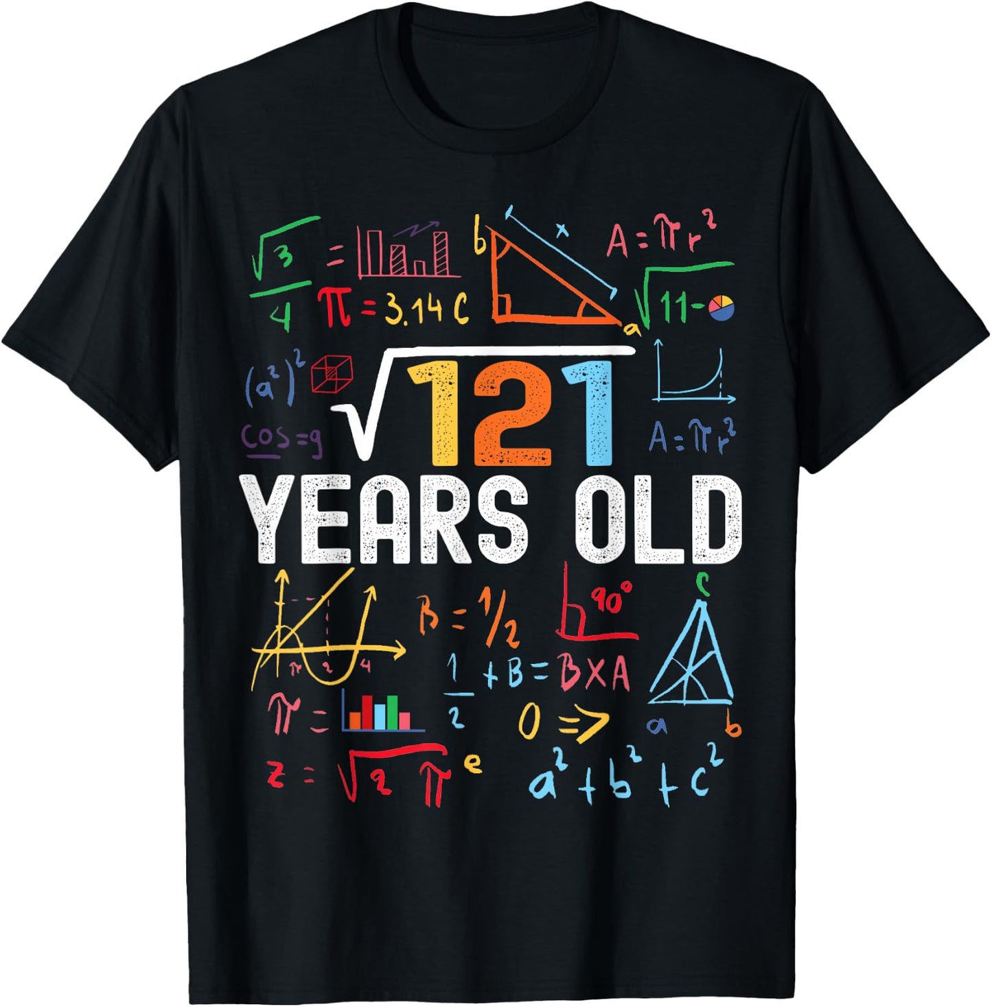 Square Root of 121 11th Birthday 11 Years Old Birthday T-Shirt - T-Shirt | Black
