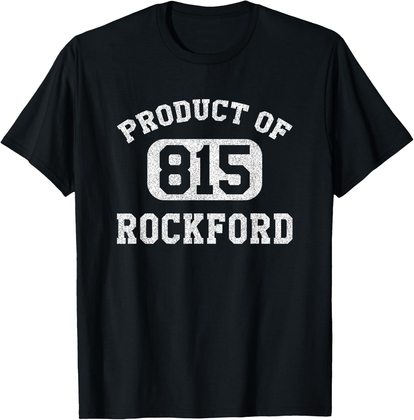 Rockford Illinois Vintage Retro Area Code T-Shirt - T-Shirt | Black