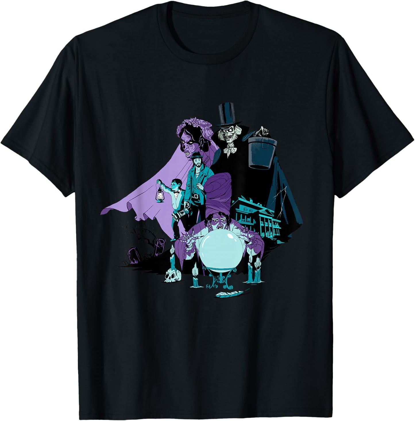 Disney Haunted Mansion Movie Hatbox Ghost Bride Harriet Ben T-Shirt - T-Shirt | Black