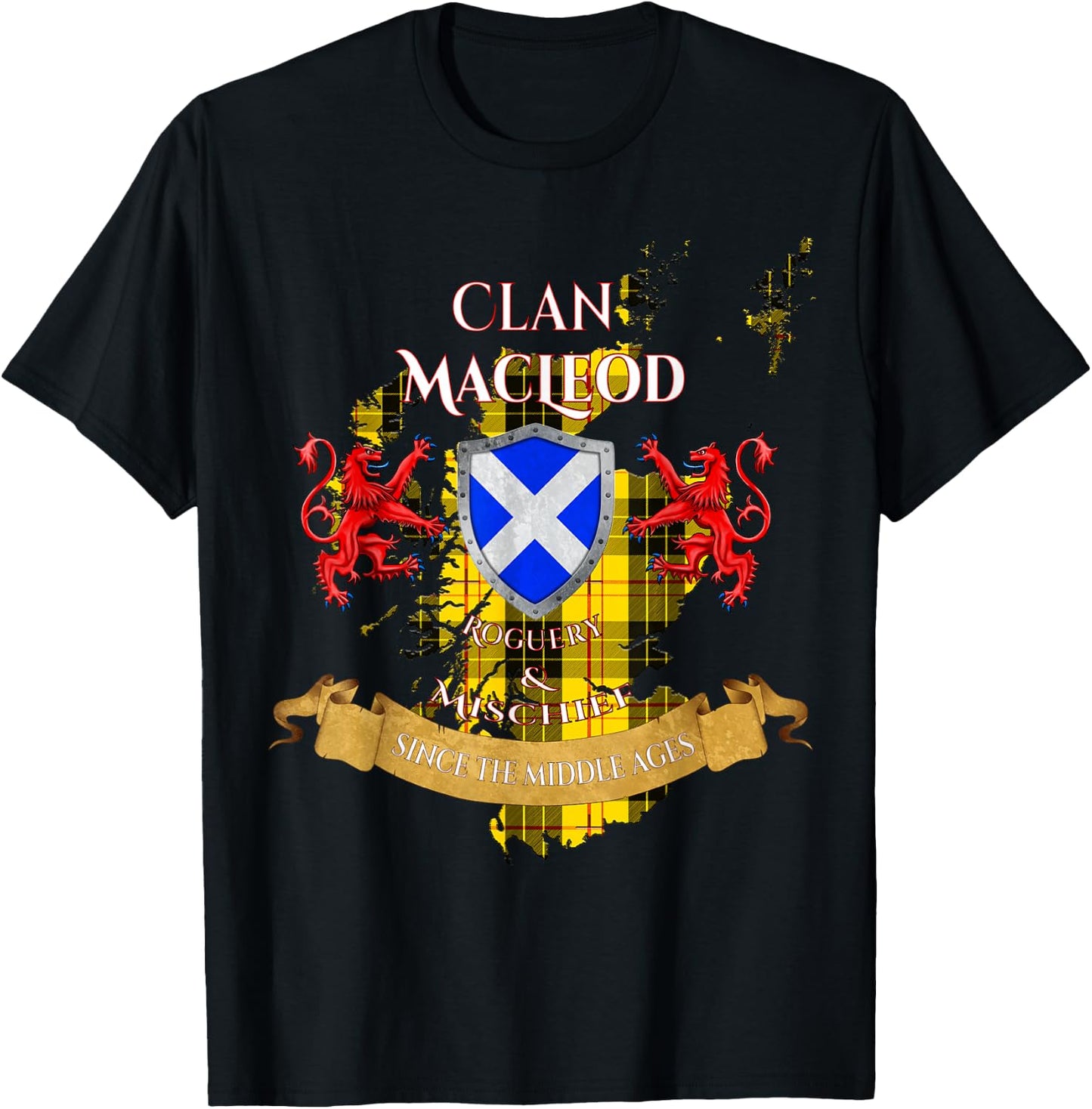 MacLeod Scottish Family Clan Middle Ages Mischief T-Shirt - T-Shirt | Black