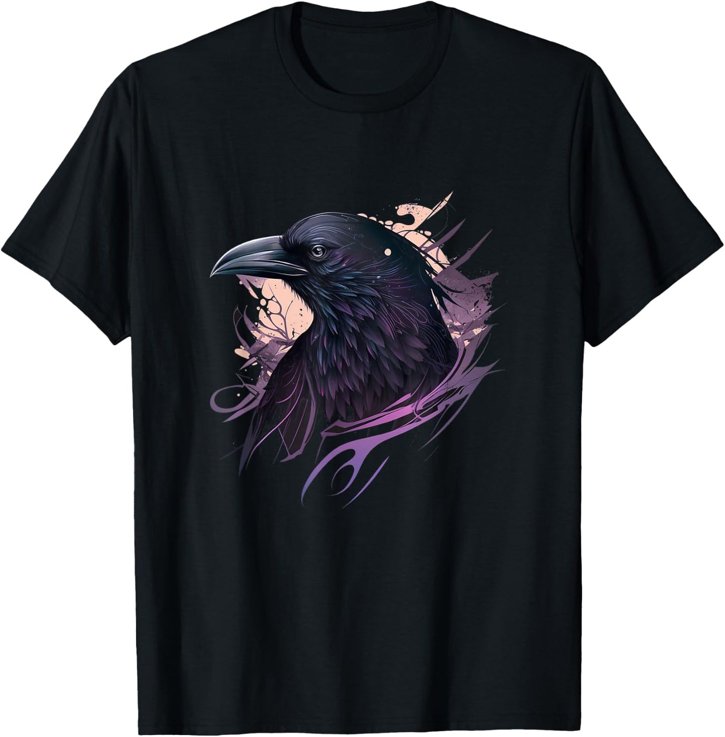 Raven Graphic Goth Black Crow T-Shirt - T-Shirt | Black