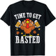 Turkey Time To Get Basted Retro Happy Thanksgiving Men Women T-Shirt - T-Shirt | Black