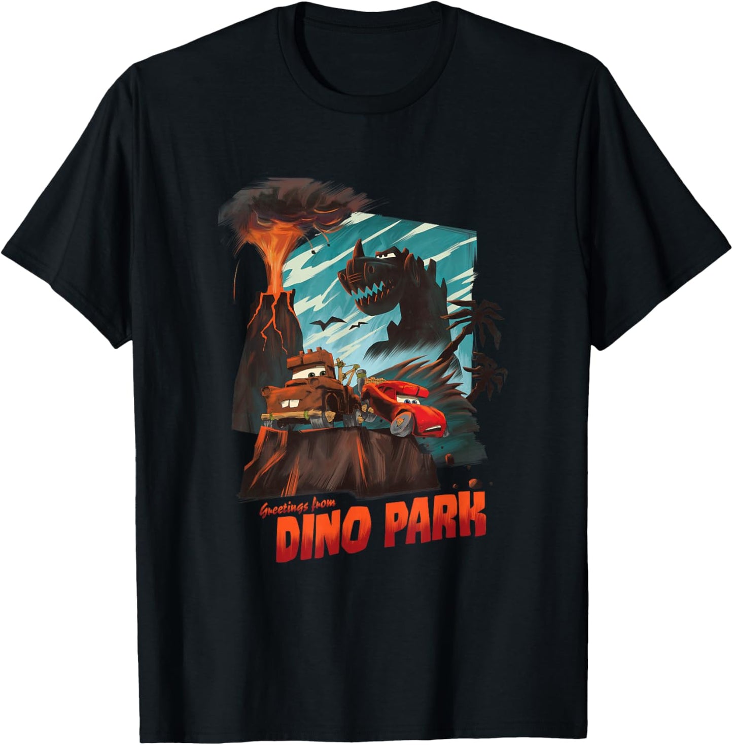 Disney Pixar Cars on the Road Greetings from Dino Park T-Shirt - T-Shirt | Black