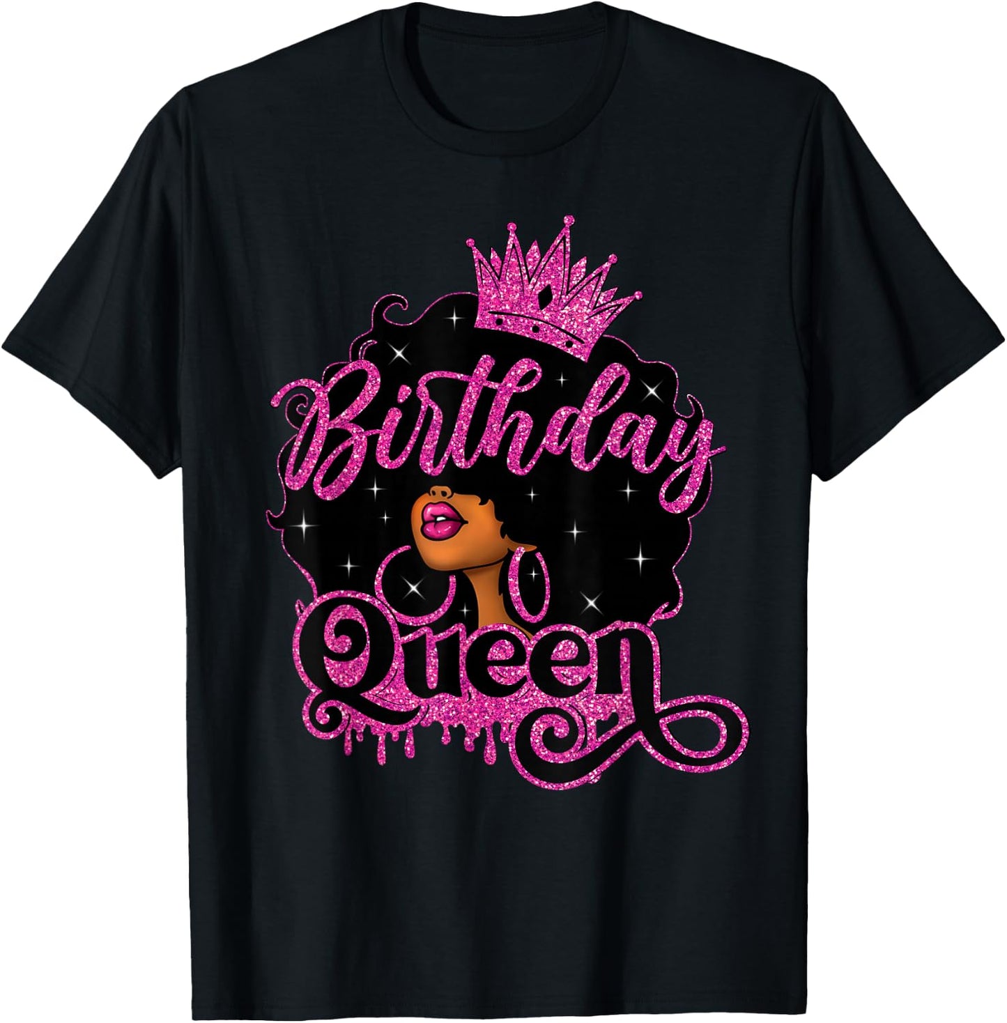 African American Black Queen Birthday Afro Women Girls T-Shirt - T-Shirt | Black