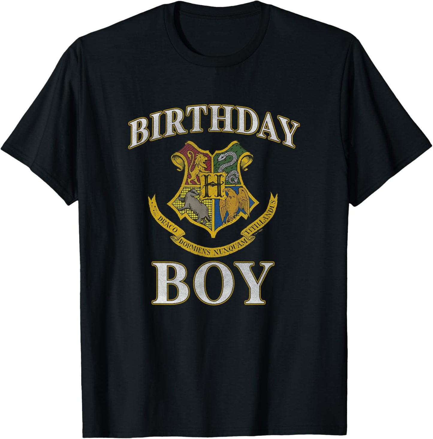 Harry Potter Birthday Boy Hogwarts Iconic Emblem Logo T-Shirt - T-Shirt | Black