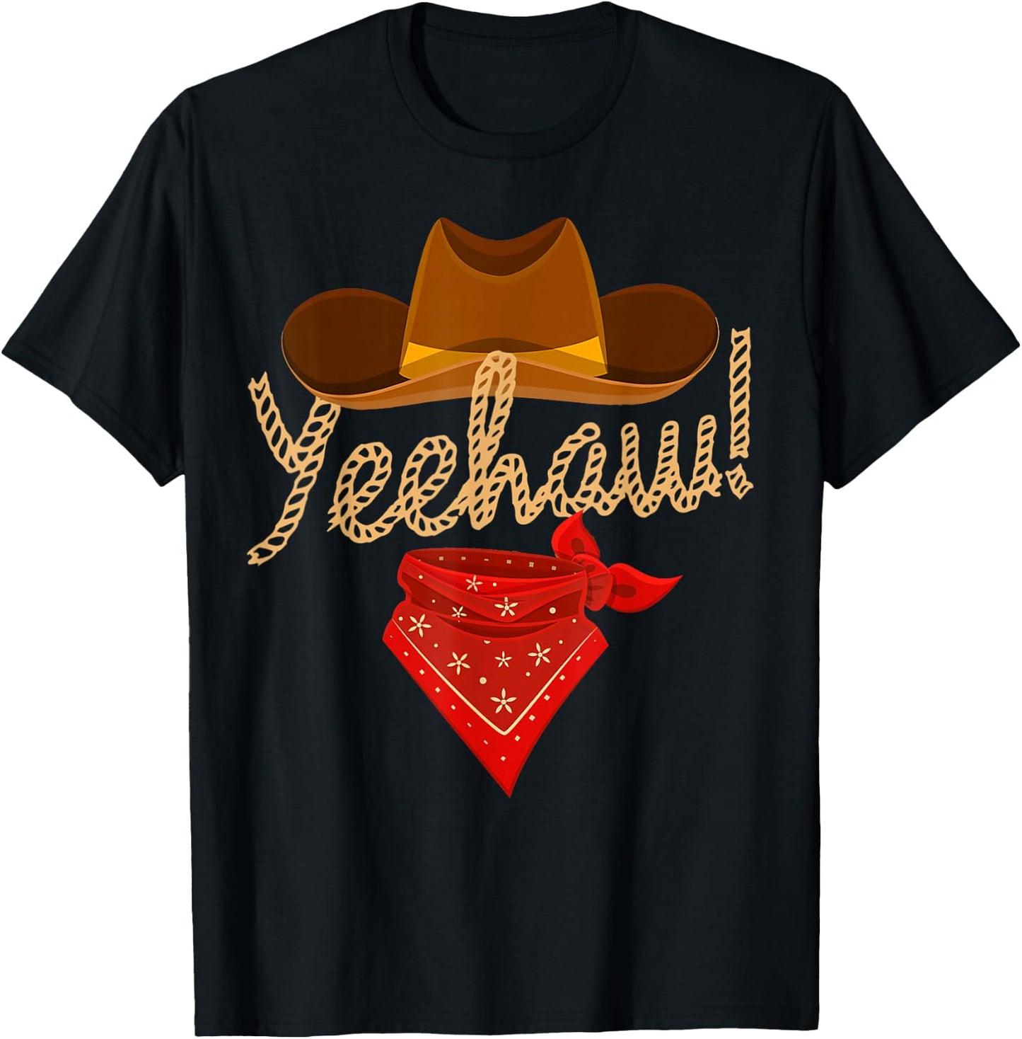 Yeehaw Western Country Howdy Southern Cowboy Yee Haw Vintage T-Shirt - T-Shirt | Black