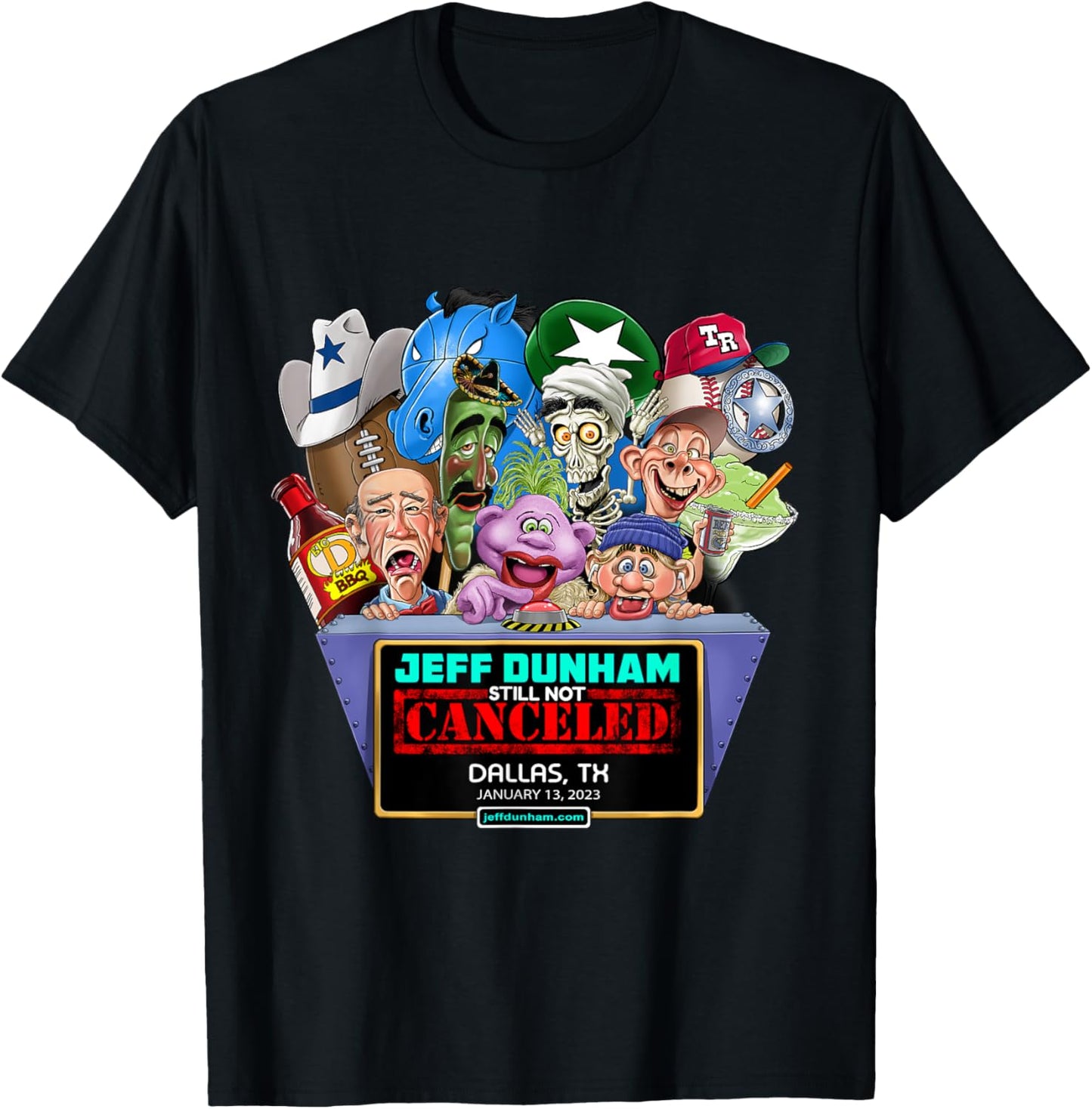 Jeff Dunham Dallas, TX (2023) T-Shirt - T-Shirt | Black