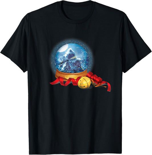The Polar Express Christmas Snow Globe With The Sleigh Bell T-Shirt - T-Shirt | Black