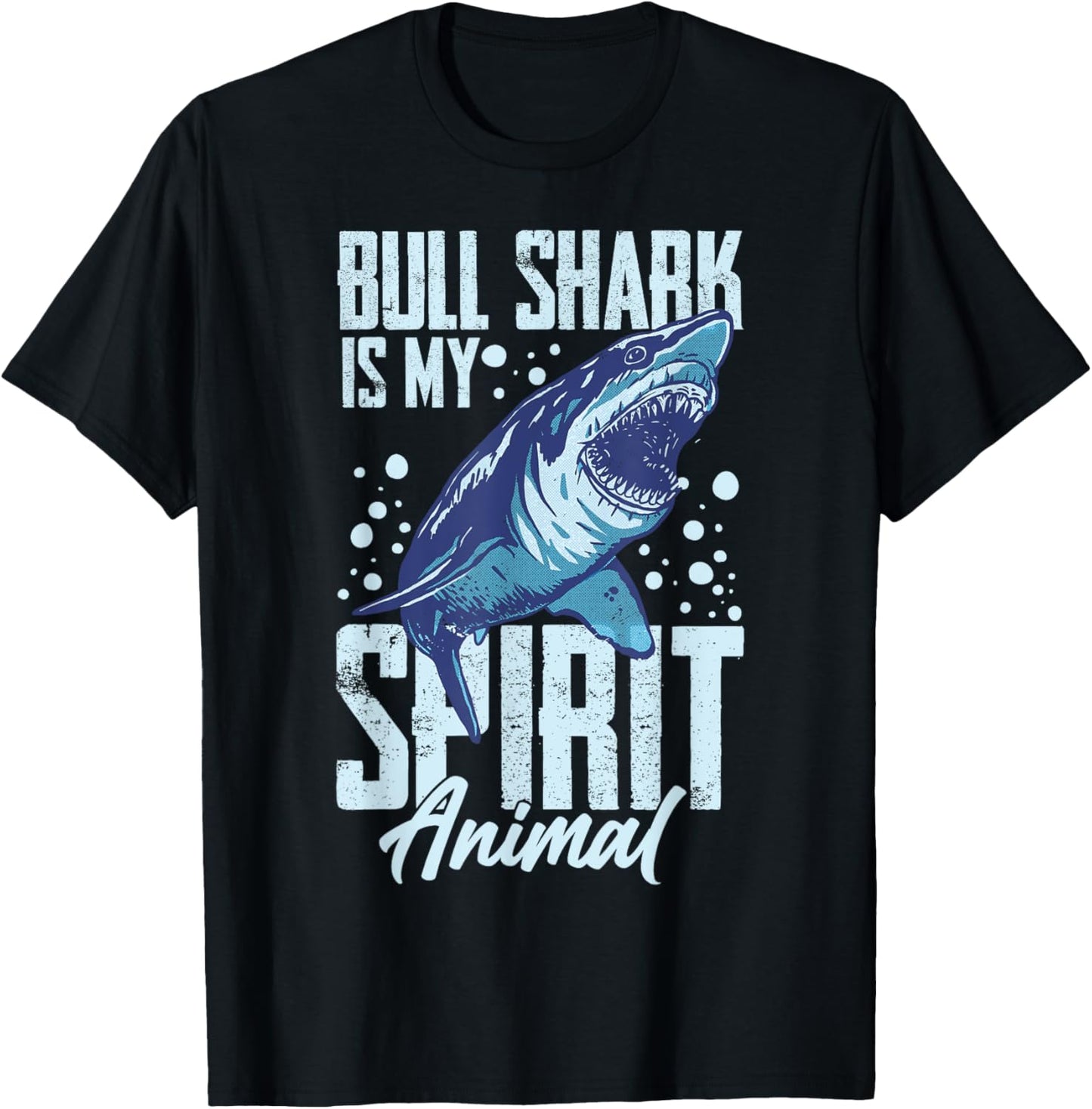 Bull Shark Teeth Animal Funny Ocean T-Shirt - T-Shirt | Black