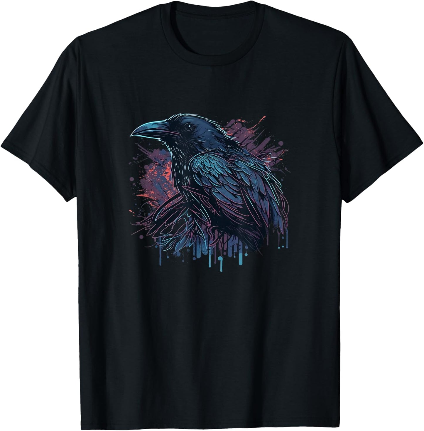 Raven Graphic Goth Black Crow T-Shirt - T-Shirt | Black