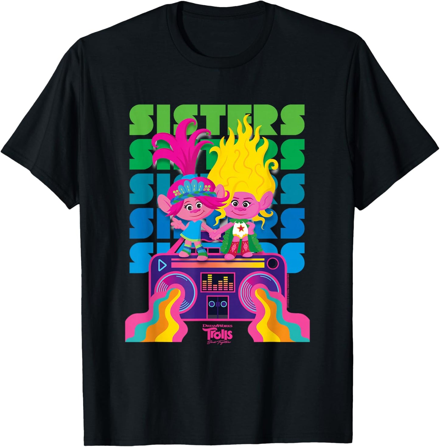 DreamWorks Trolls Band Together Poppy and Viva Sisters T-Shirt - T-Shirt | Black