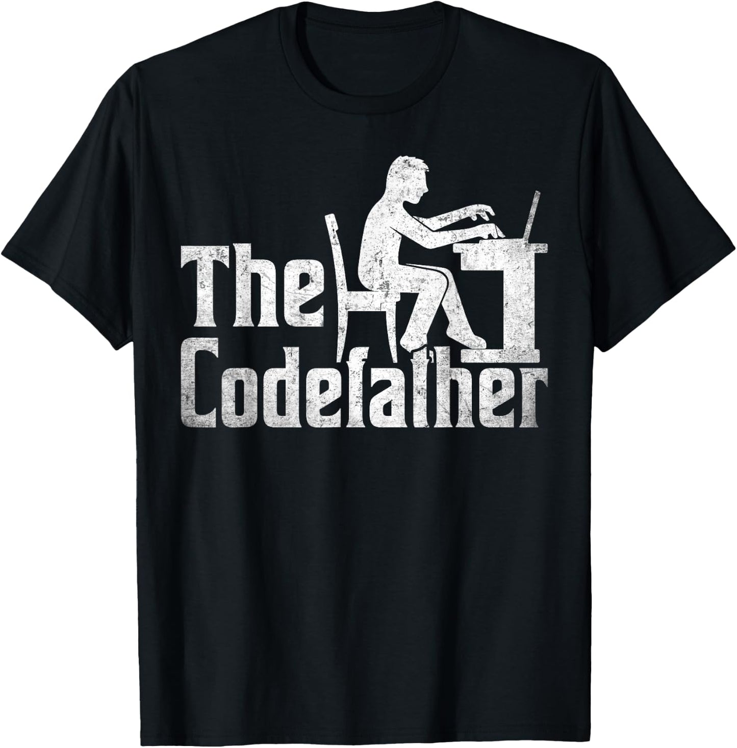 The Codefather - Vintage Funny Programmer Dad Computer Coder T-Shirt - T-Shirt | Black