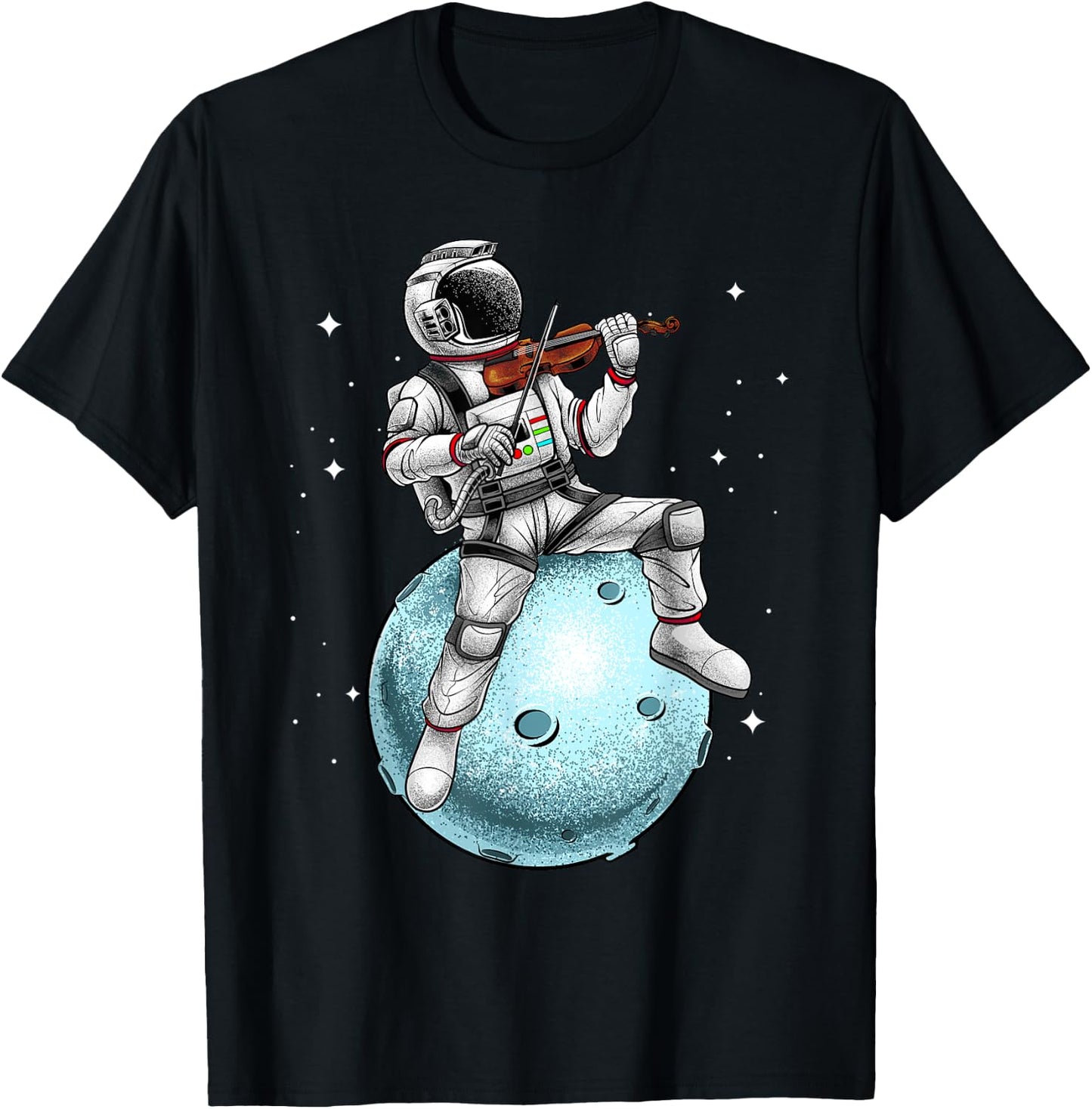 Cool Violin Player Women Astronaut Music Lover Viola T-Shirt - T-Shirt | Black
