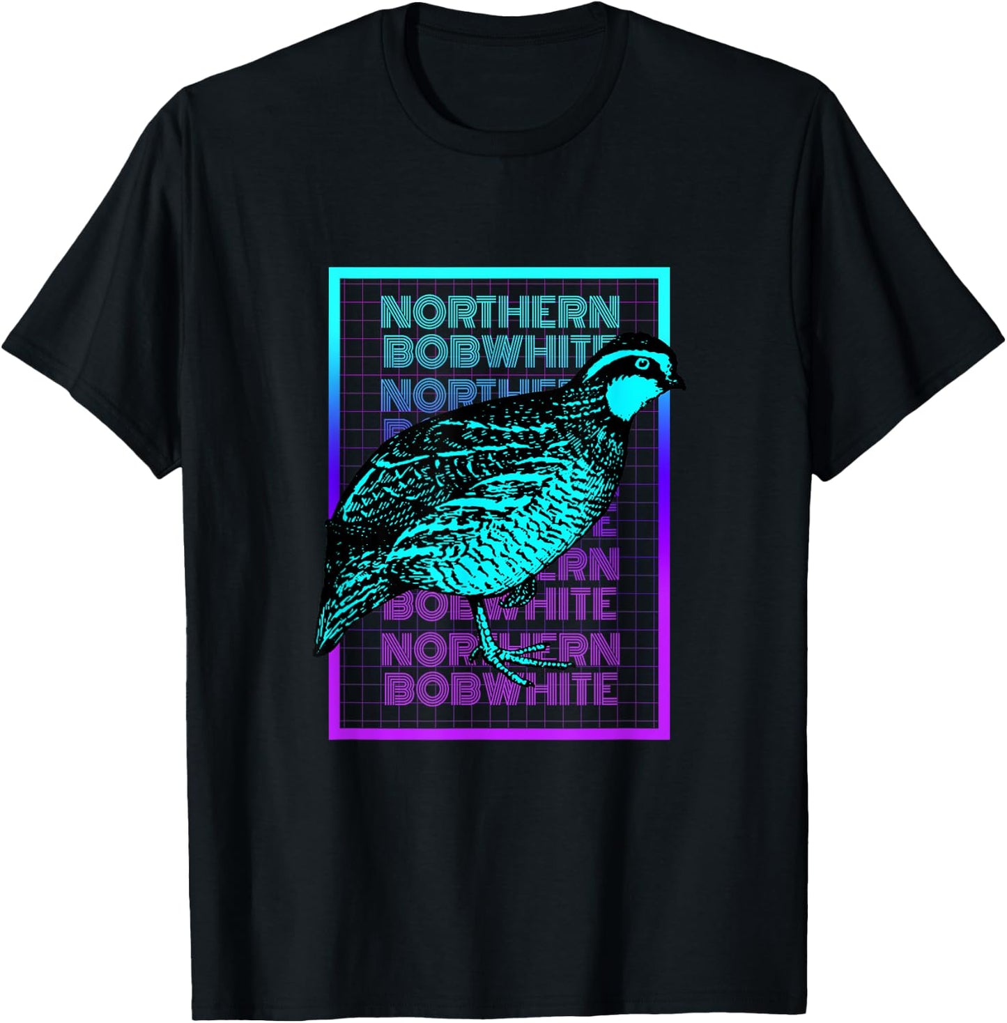 Northern Bobwhite Bird Vintage Retro Northern Bobwhite T-Shirt - T-Shirt | Black