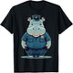 Police Officer Hippo Cop on Police Hippopotamus T-Shirt - T-Shirt | Black
