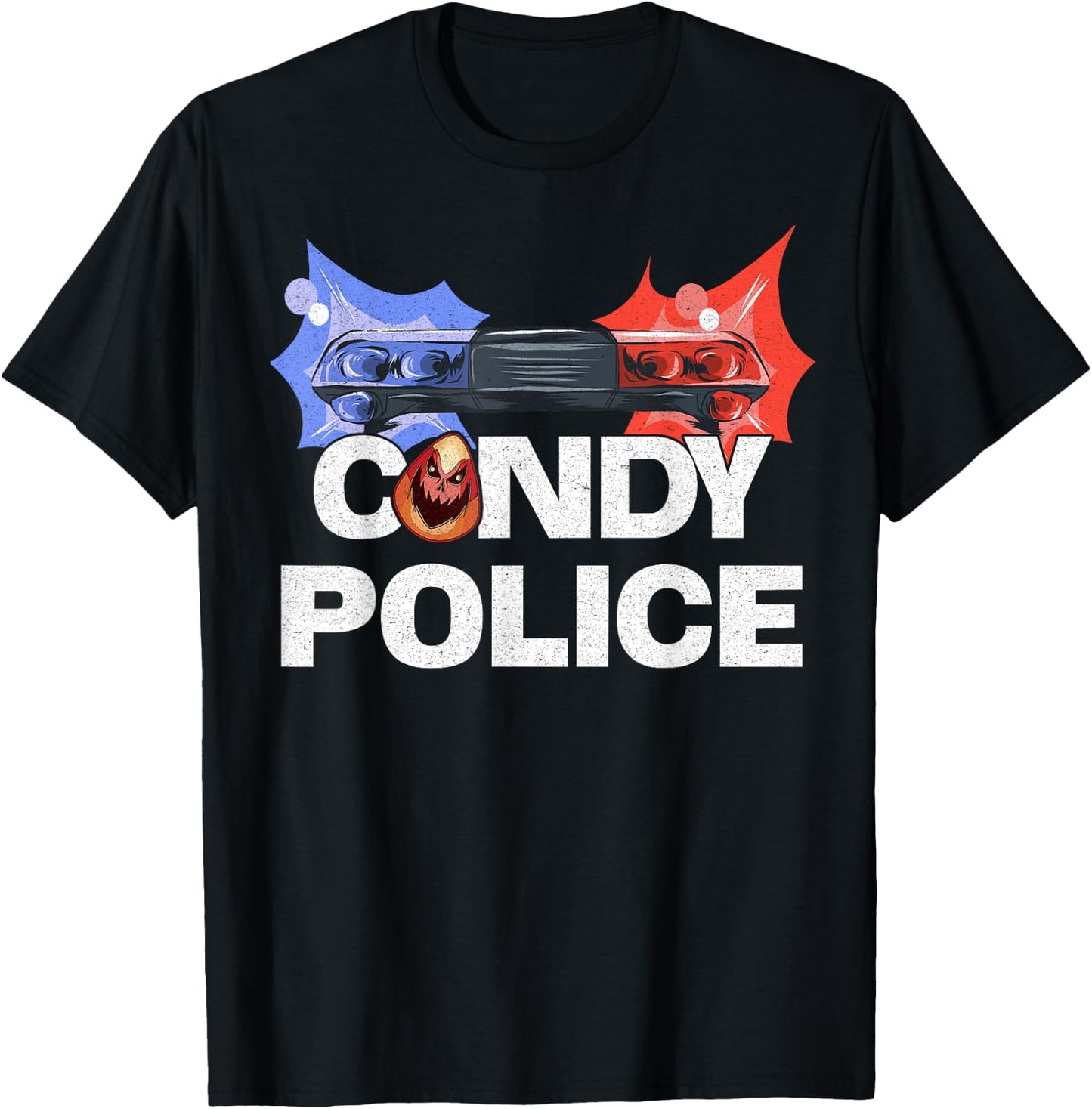 Funny Halloween Gifts Candy Police Costume T-Shirt - T-Shirt | Black