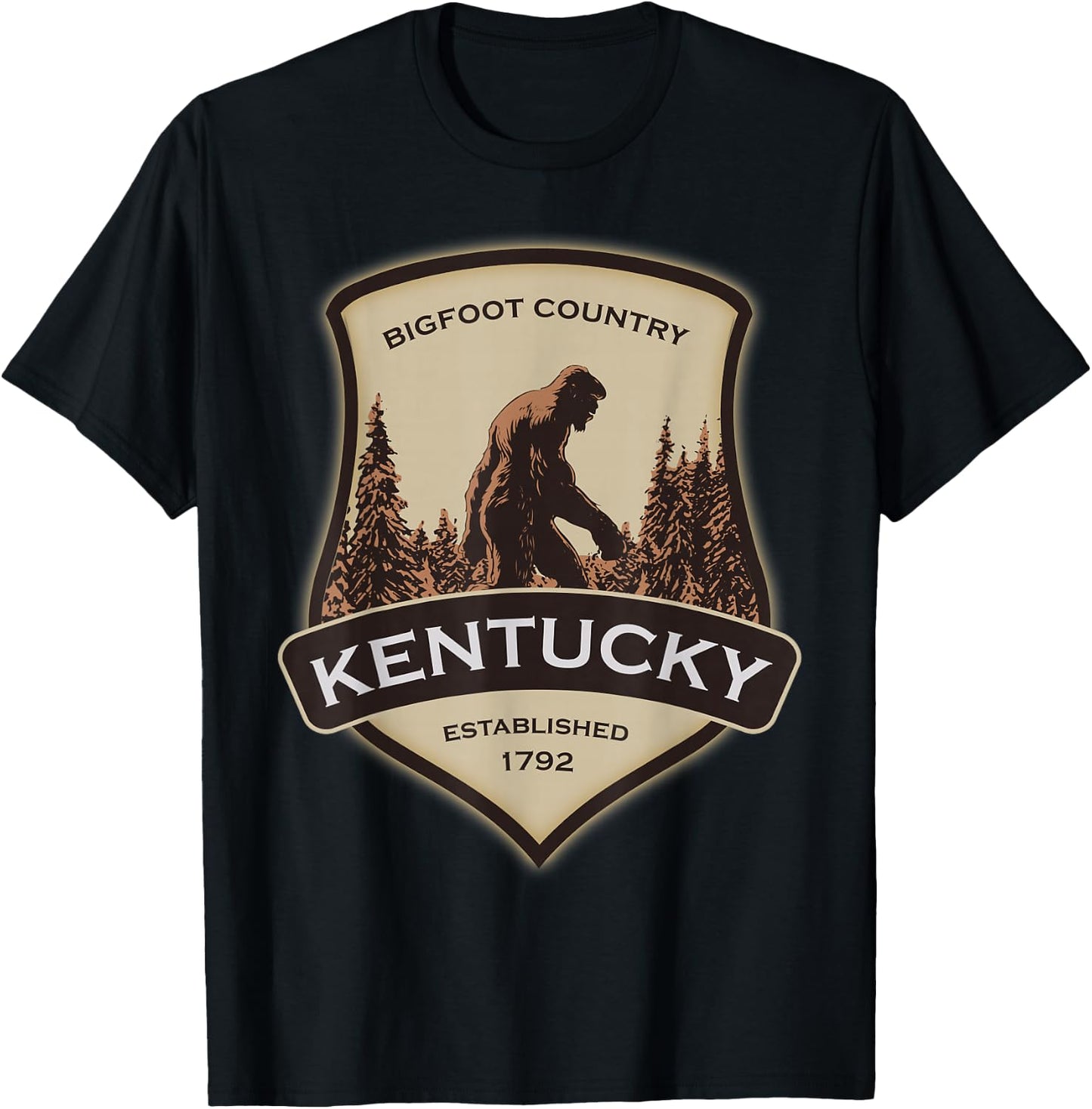 Kentucky with a Bigfoot, or a Sasquatch T-Shirt - T-Shirt | Black