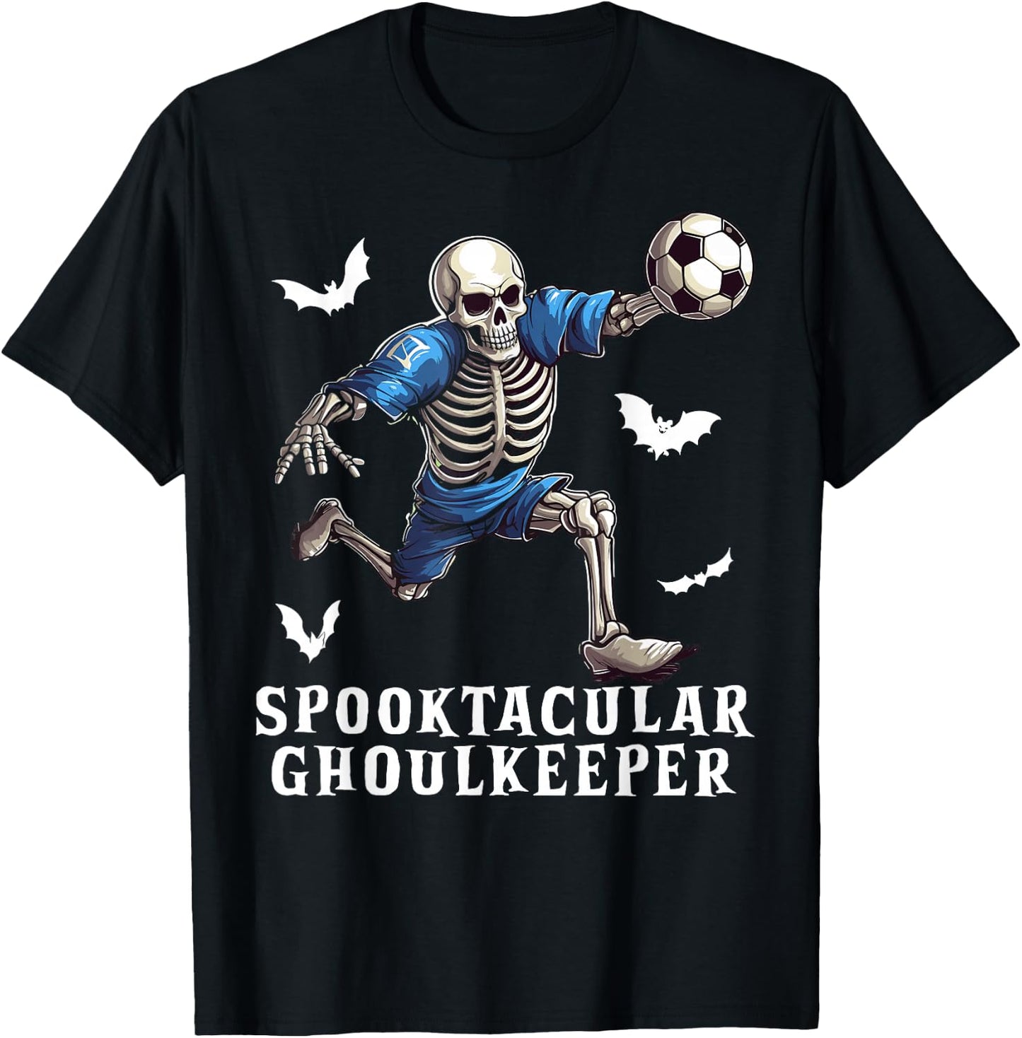 Soccer Skeleton Halloween Soccer Player Halloween Goalkeeper T-Shirt - T-Shirt | Black