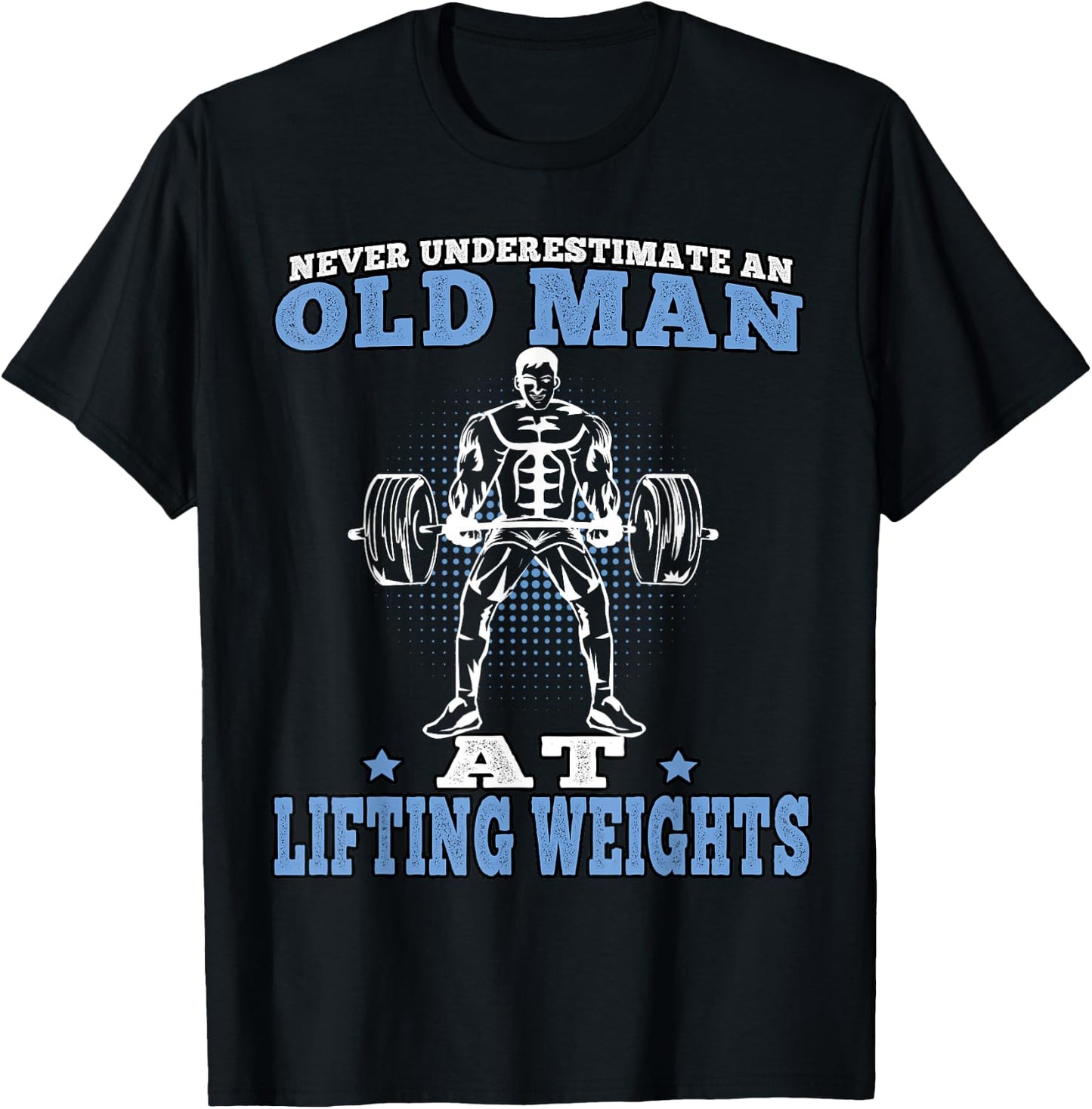 Fitness Old Man Pumping Gym Workout Gym T-Shirt - T-Shirt | Black