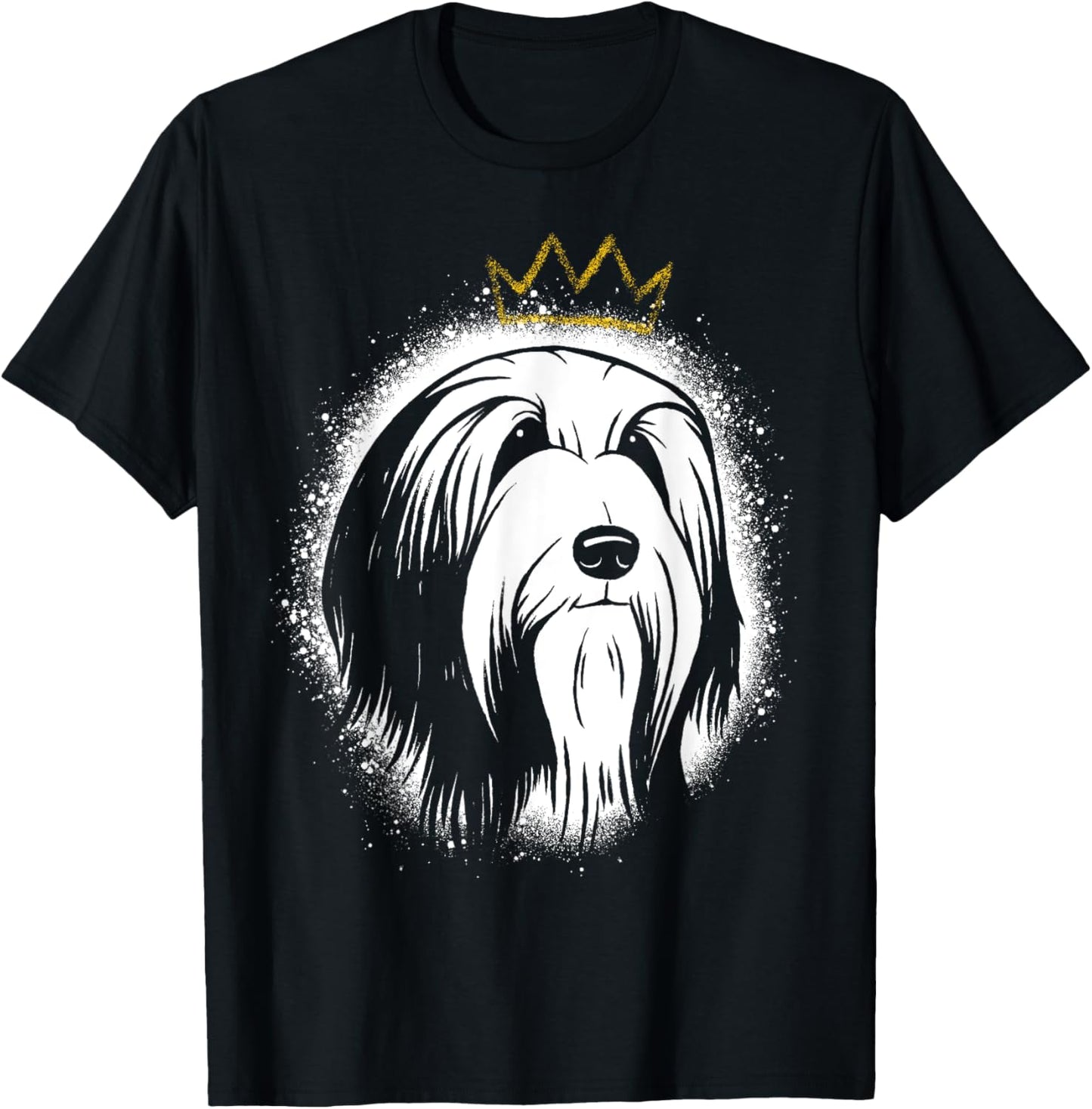 Bearded Collie with Crown T-Shirt - T-Shirt | Black