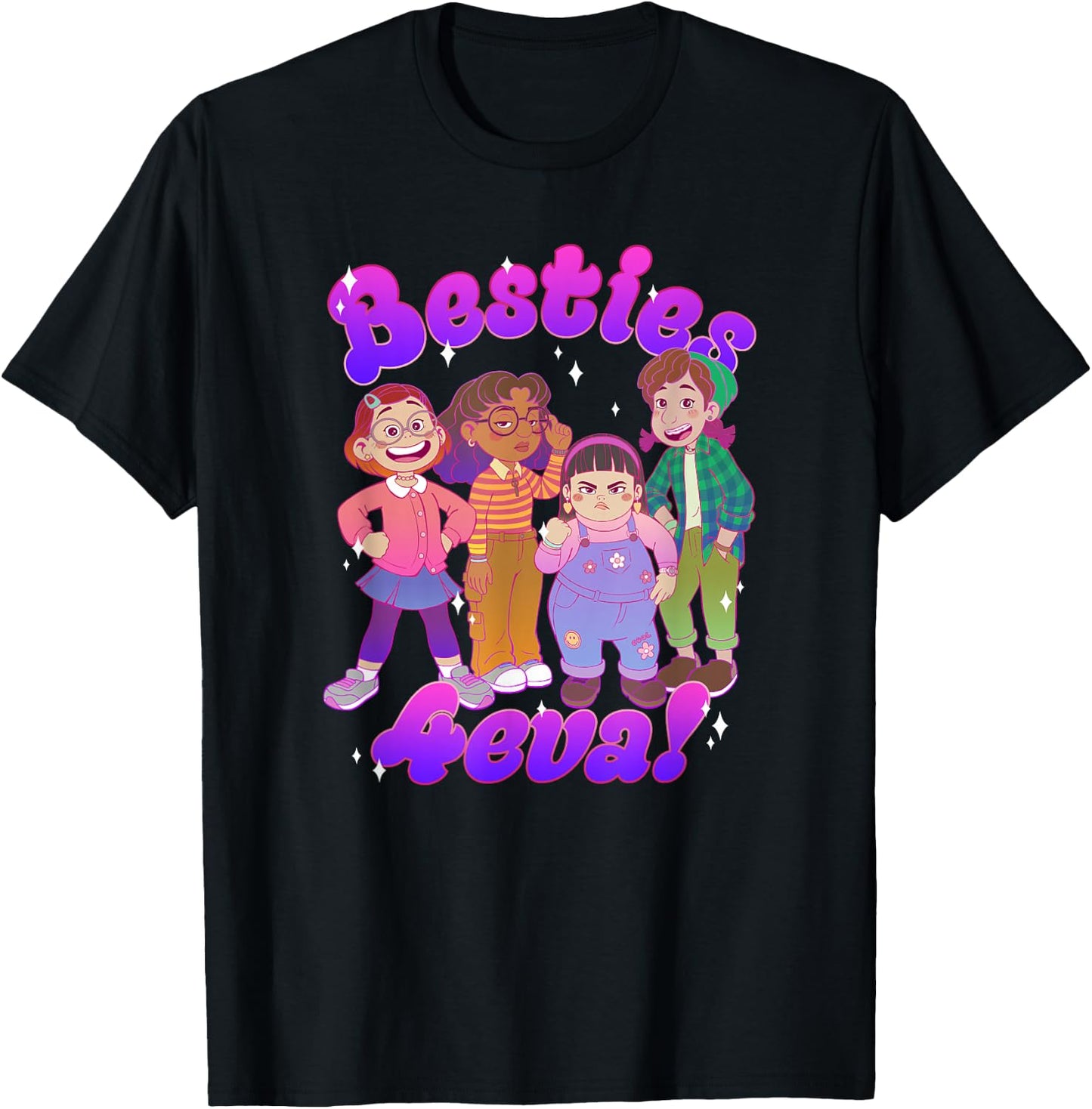 Disney Pixar Turning Red Group Shot Besties 4eva T-Shirt - T-Shirt | Black