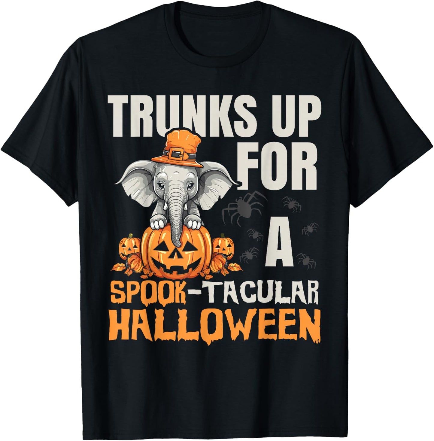 Elephant Halloween Safari Trick Or Treat Spooky Animal T-Shirt - T-Shirt | Black