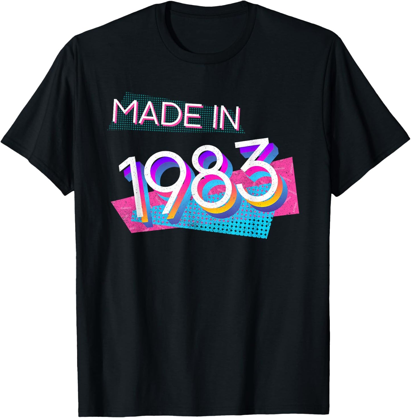 Made in 1983 – Retro Vintage 80s Birthday Party T-Shirt - T-Shirt | Black
