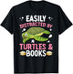 Distracted By Turtles & Books Turtle Lover Books Lover T-Shirt - T-Shirt | Black