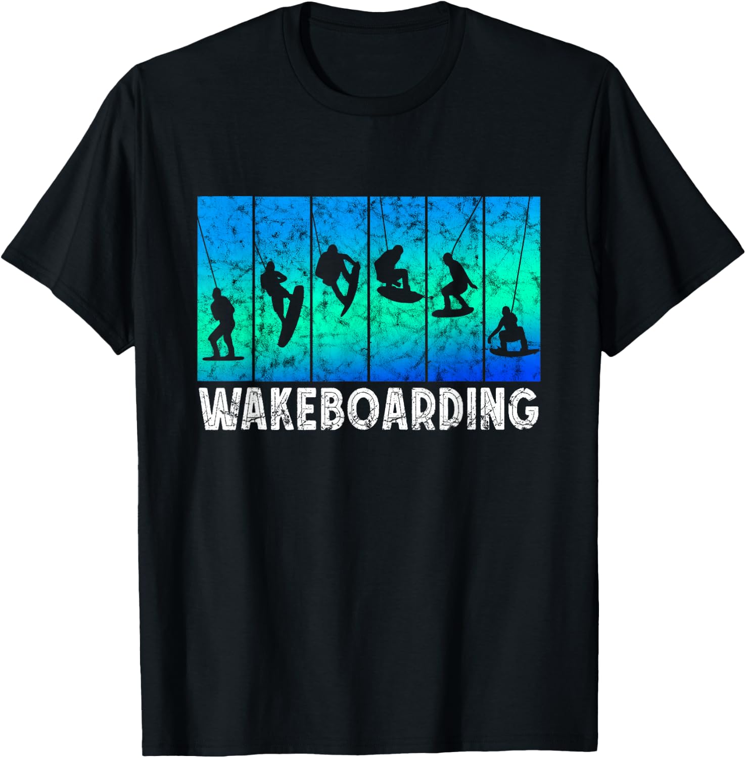Wakeboarding Vintage Wakeboarder Wakesurfing Wakeboard T-Shirt - T-Shirt | Black