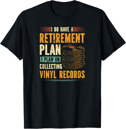 Retirement Collect Vinyl Record Vintage Vinyls LP T-Shirt - T-Shirt | Black