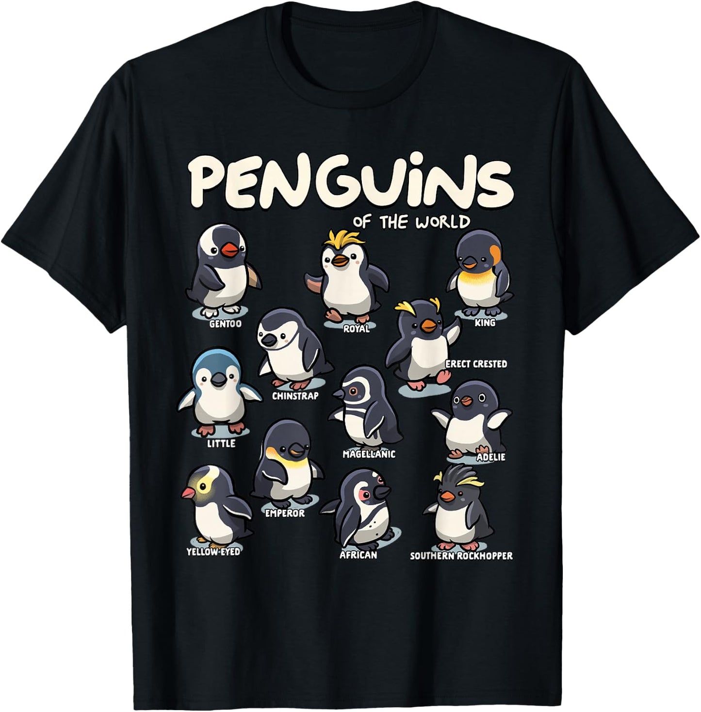 Penguin Penguins Animals of The World Penguin Lovers T-Shirt - T-Shirt | Black
