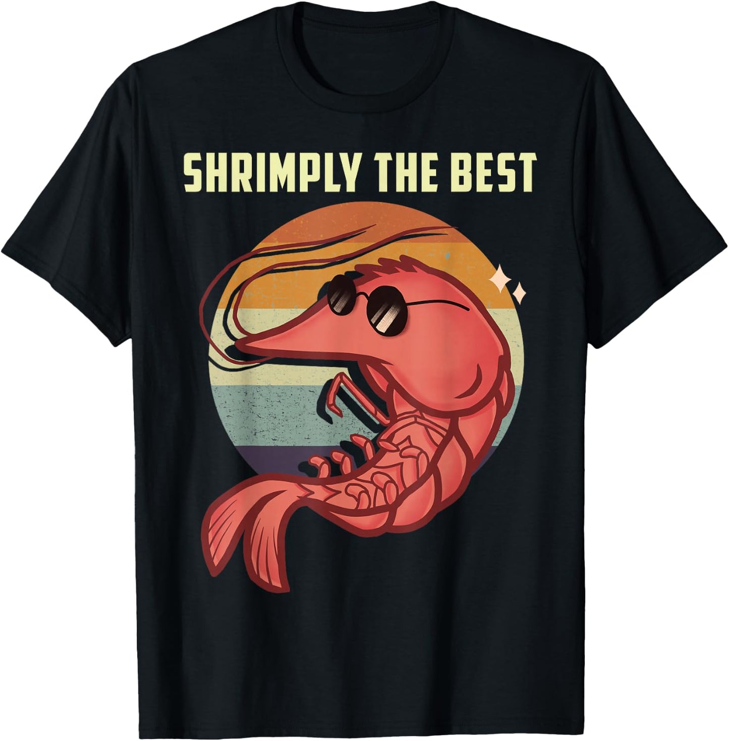Shrimply The Best Funny Shrimp Catcher Shrimping Season T-Shirt - T-Shirt | Black