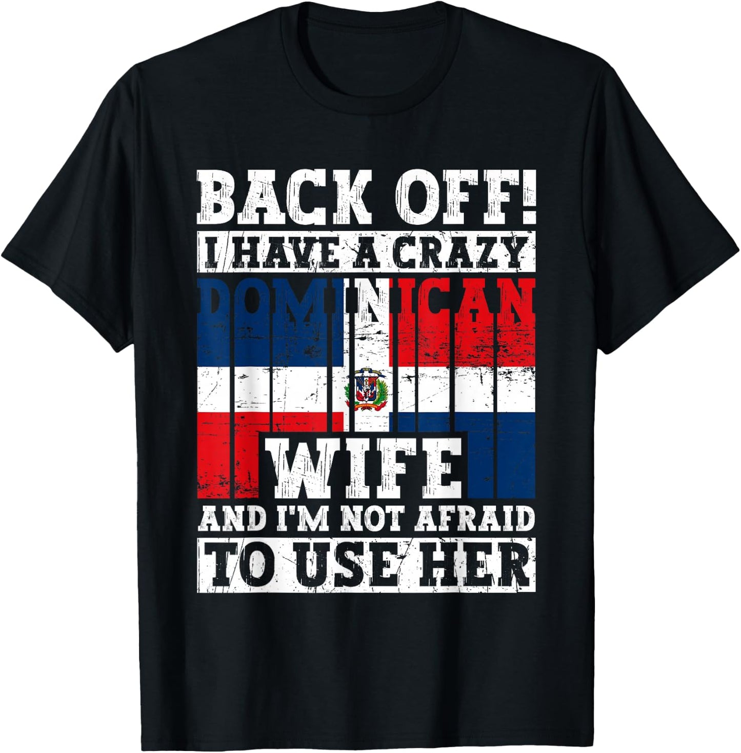 Funny Dominican Republic Husband Dominican Flag Heritage T-Shirt - T-Shirt | Black