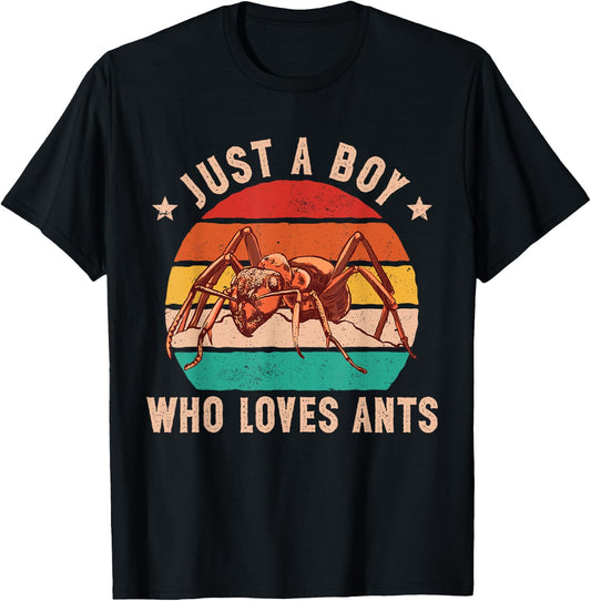 Ant Insect Collector Just A Boy Who Loves Ants Keeper T-Shirt - T-Shirt | Black