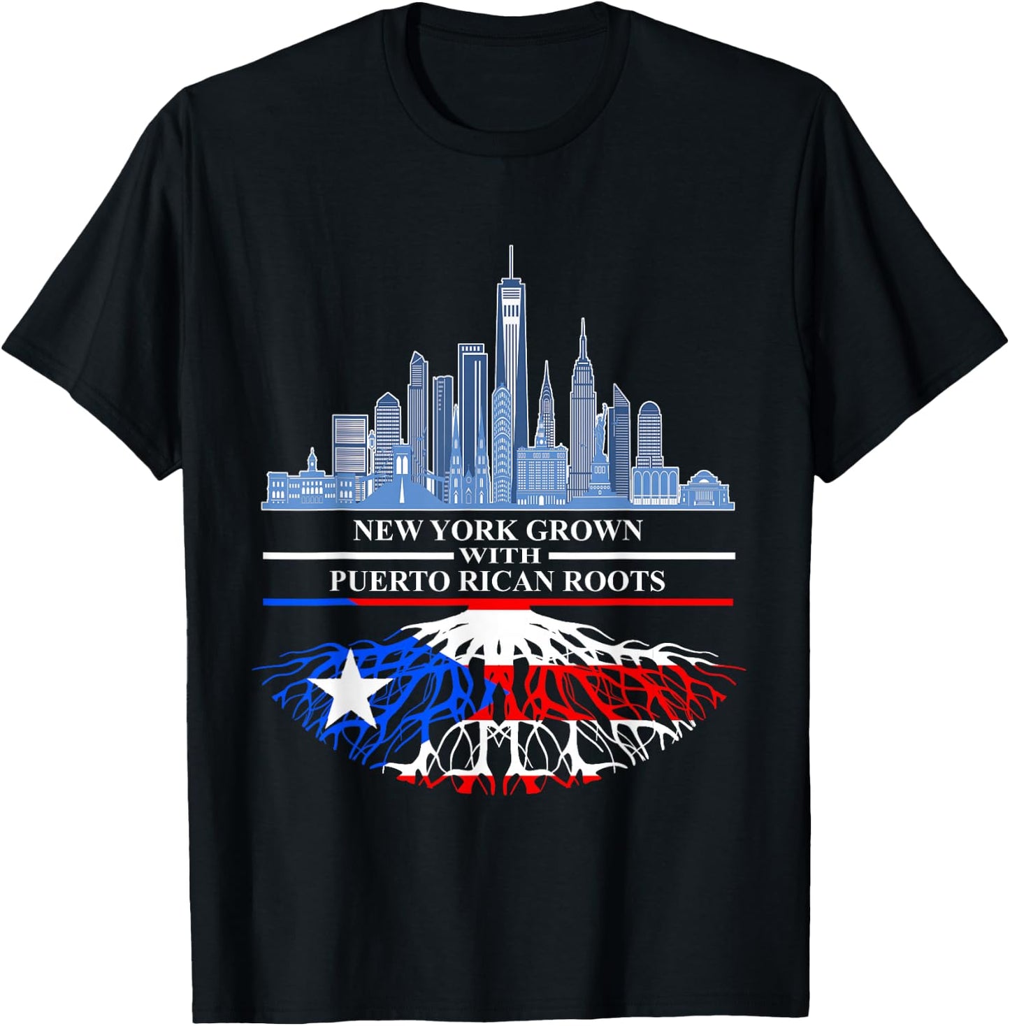 New Yorker Half Puerto Rican New York City Puerto Rico Flag T-Shirt - T-Shirt | Black