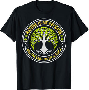 Nature Is My Religion Native Saying Indian Pride Indigenous T-Shirt - T-Shirt | Black